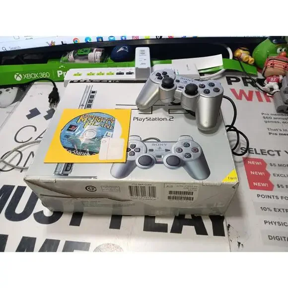 SONY **PAL Euro** PS2 SLIM SCPH-75002 SILVER CONSOLE in Box w